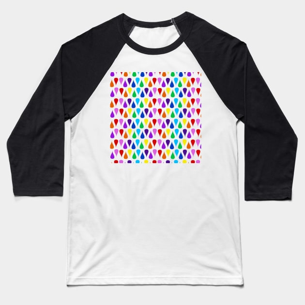 Colorful drops Baseball T-Shirt by dreamtravel